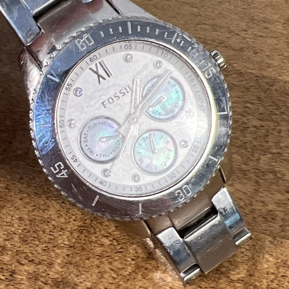 Lot Of 2 Fossil Stella ES3098 & Sydney ES-3069 Women's Stainless Steel Watch Lot